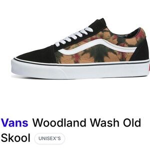Vans Old Skool Black Woodland Tie Dye Sneakers, men’s Sz 10